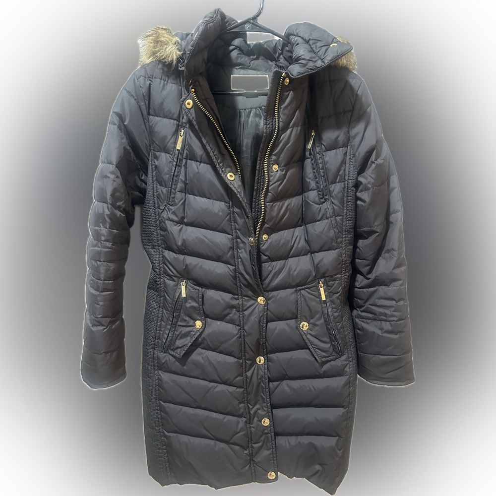 Michael Kors Black Quilted Puffer Winter Coat